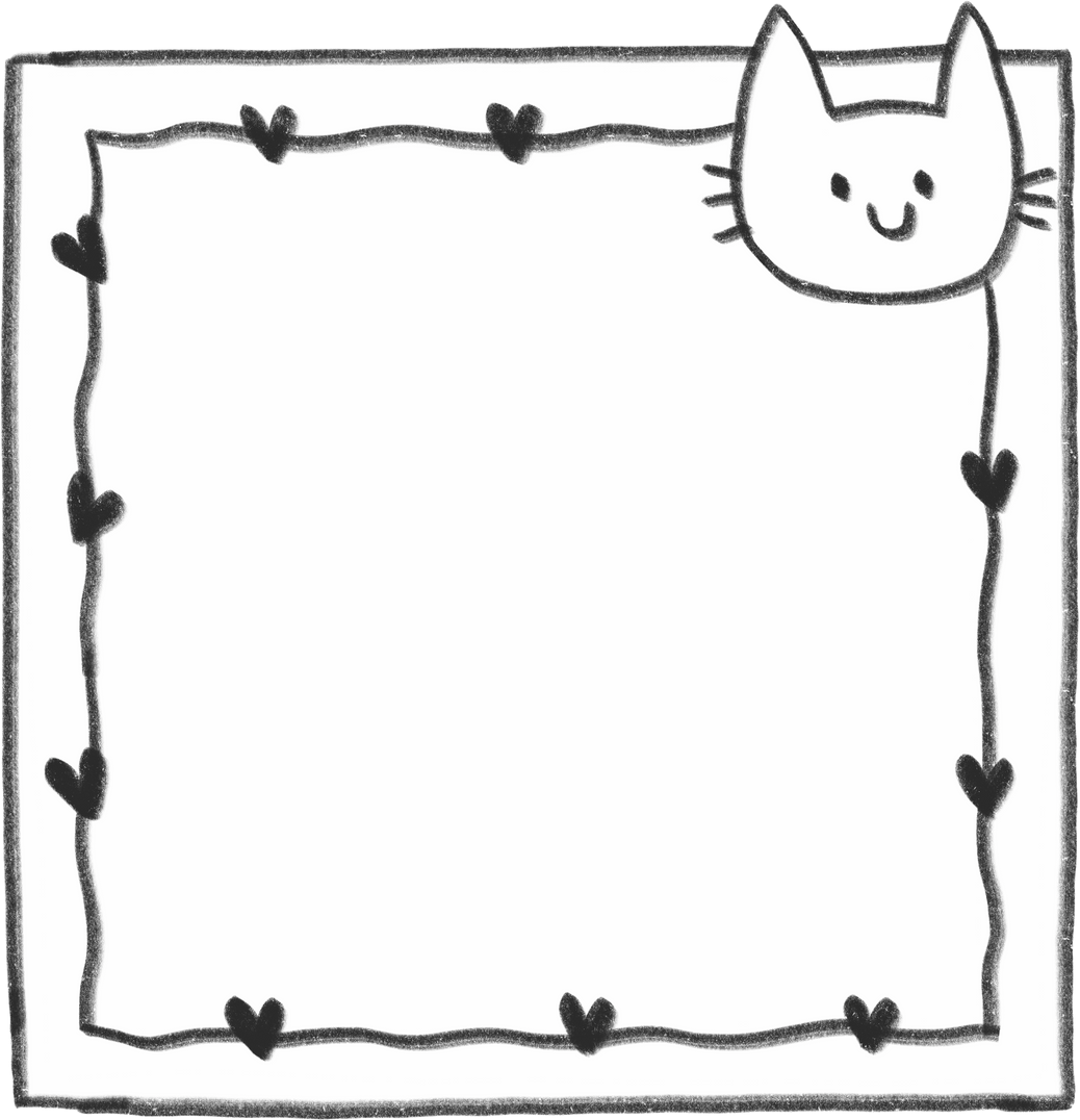 Cartoon cute doodle note cat clipart.