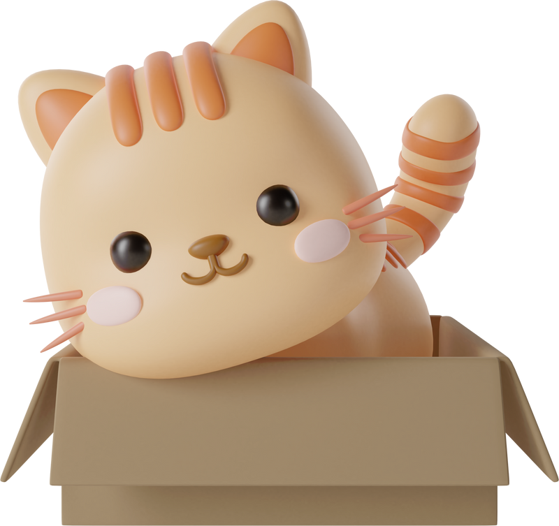 Cute cat 3d Illustration-3